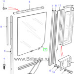 Стекло задней левой двери land rover defender, прозрачное