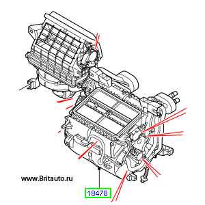 Установка климатическая (печка + кондиционер) в сборе, на LR Discovery III и Range Rover Sport 2005 - 2009