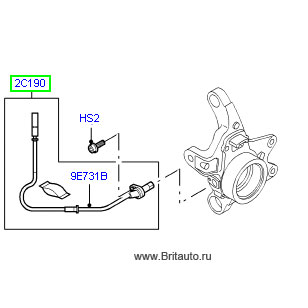 Датчик АБС задний, на Range Rover 2002 - 2009, 3,0 Дизель и 4,4 Бензин