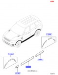 Наружный молдинг правой передней двери Range Rover Sport SVR