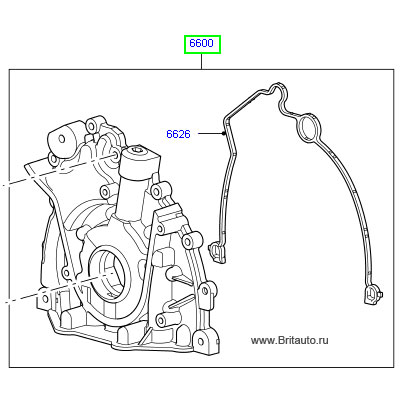 Масляный насос LR Discovery 3, 4, Range Rover Sport 2006 - 2016, Range Rover 2013 - 2016, на V6 2,7Л Дизель, в комплекте с прокладкой