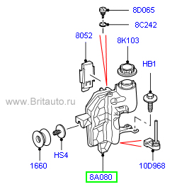 Бачок расширительный с датчиком на LR Discover 3, 4 и Range Rover Sport 2005 - 2013, на 2,7Л и 4,2Л Дизель