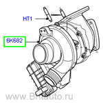 Турбокомпрессор правый первичный range rover 2002 - 2012, на 4,4л дизель