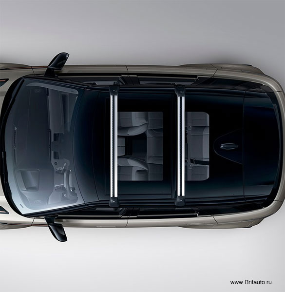 Поперечины багажника крыши Range Rover Evoque 2019 - 2025, полный комплект. Устанавливаются непосредственно на крышу автомобиля. Оригинал Land Rover, в оригинальной упаковке.