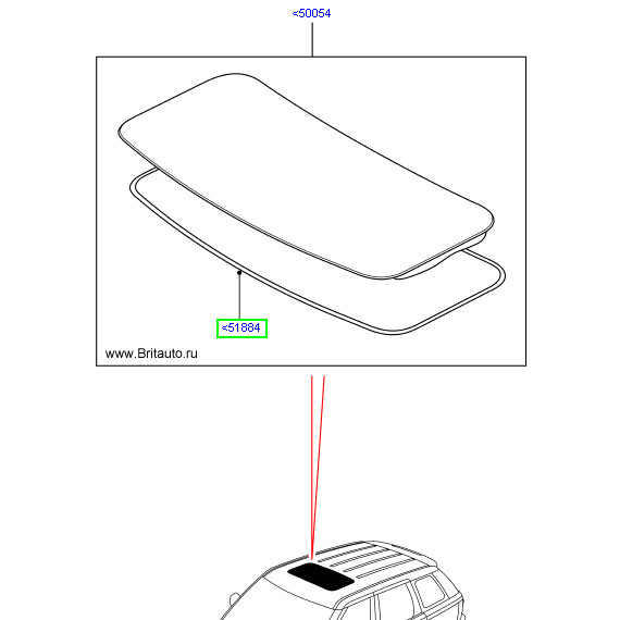 Уплотнение проема люка крыши Range Rover Sport 2005 - 2013