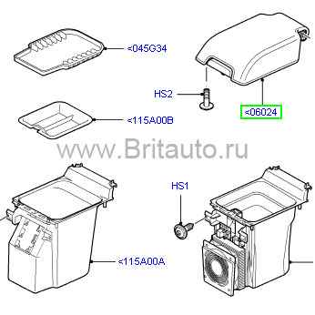 Крышка вещевого отсека, кожа, с контрастной прошивкой, салон ebony / black, на rrs 2005 - 2009