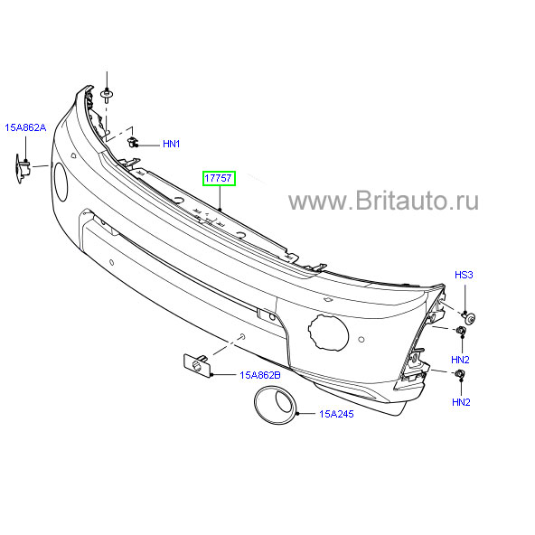 Передний бампер на discovery iv, с камерами, парктрониками, птф и омывателями фар.