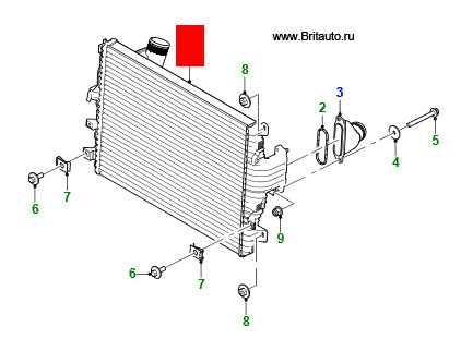Интеркуллер - промежуточный охладитель наддувочного воздуха XJ 2003 - 2019 2,7Л - 3,0Л турбодизель