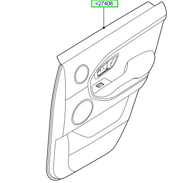 Lr028135: обшивка двери задней правой range rover evoque