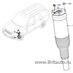 Амортизатор передний правый range rover 2013-2015