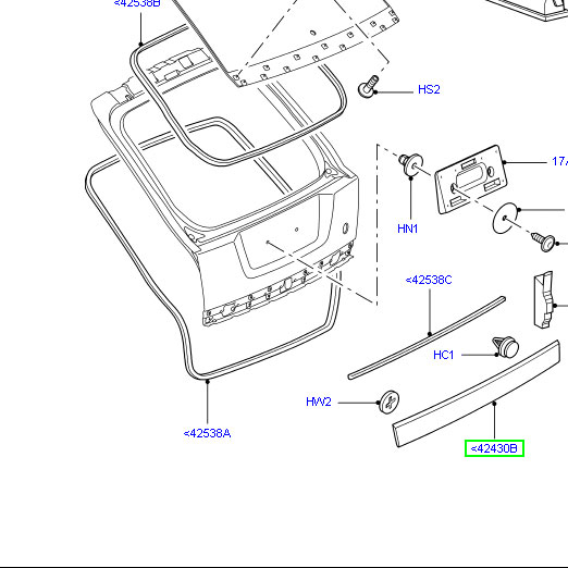 Молдинг двери багажного отделения, нижний, загрунтованный, range rover sport 2005 - 2013