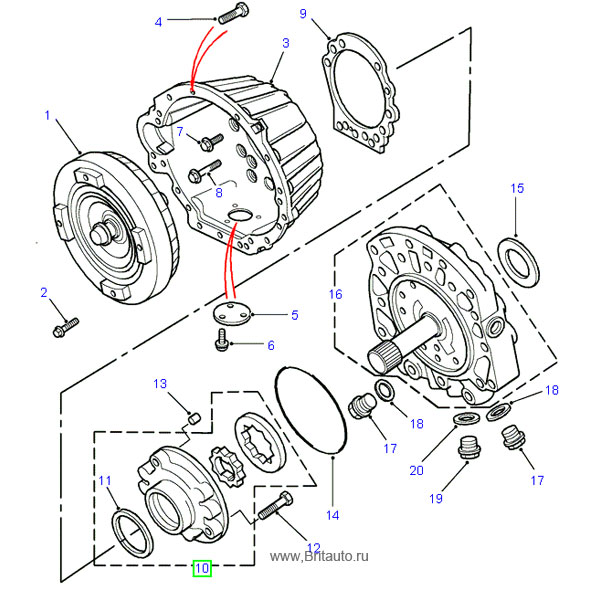 Насос коробки передач lr discovery i и ii, range rover 1992 - 2002, lr defender 1987 - 2006