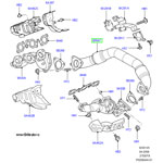 Трубопровод выпускного коллектора задний lr discovery 3 и 4, range rover sport 2005 - 2013