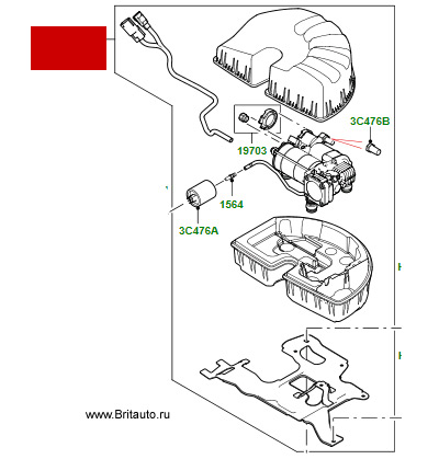 Компрессор выравнивания подвески Range Rover Sport 2014 - 2018 и RR2013-2018