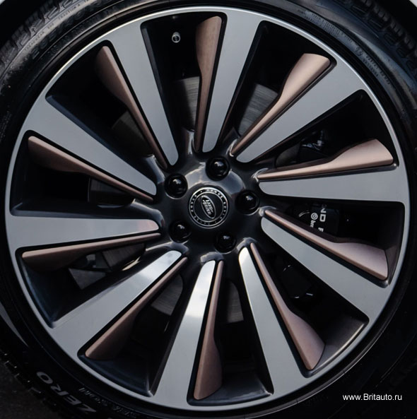 Колесный диск R23 кованый Forged Range Rover Sport 2023 - 2024 и Range Rover 2022 - 2024 SV Autobiogparhy, Style 1077, модель: Oblivion, цвет: Dark Grey Diamond Tuned and Bronz (темно-серый, с полированными шлицами, со вставками бронза), на правую сторону