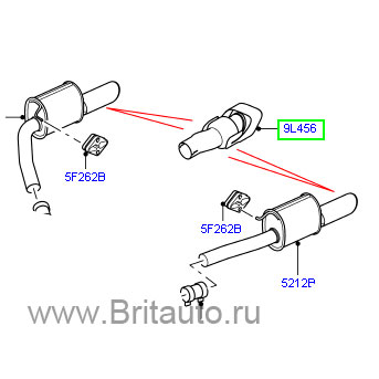 Насадка глушителя левая sc в сборе на range rover sport 2005 - 2013