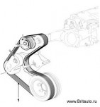 Приводной ремень механического компрессора Jaguar XF, XJ, F-Type, XE на 5.0Л и 3,0Л Бензин турбо.