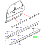 Наружный молдинг правой задней двери Land Rover Freelander 2