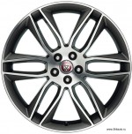 Колесный диск Jaguar F-Type 10,5J x R20, модель: Gyrodyne, цвет: Dark Grey & Diamond Turned (затемненный с полированными шлицами). Задний.