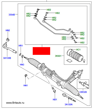 Комплект трубопроводов к рулевой рейке Range Rover 2002 - 2012