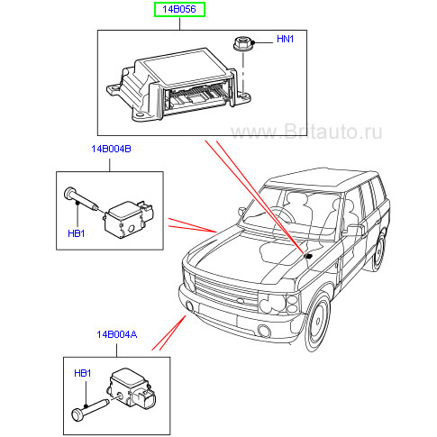 Монитор модуля диагностики подушек безопасности, с креплениями, на range rover 2010 - 2012