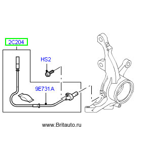 Датчик АБС передний, на Range Rover 2002 - 2009, 3,6Л Дизель и 4,2Л и 4,4Л Бензин