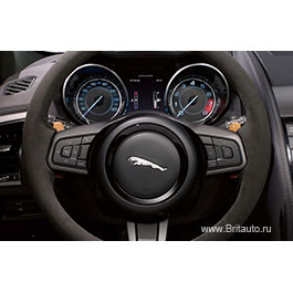 Рулевое колесо jaguar f-type, обтянутое тканью suedecloth, для автомобилей с функцией телефон и круиз-контроль на рулевом колесе