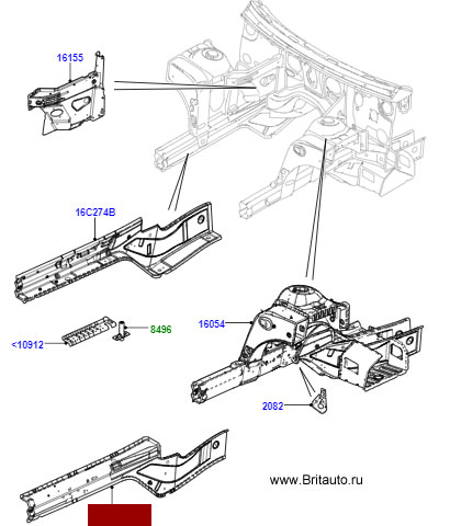 Лонжерон передний правый наружный Range Rover 2002 - 2012