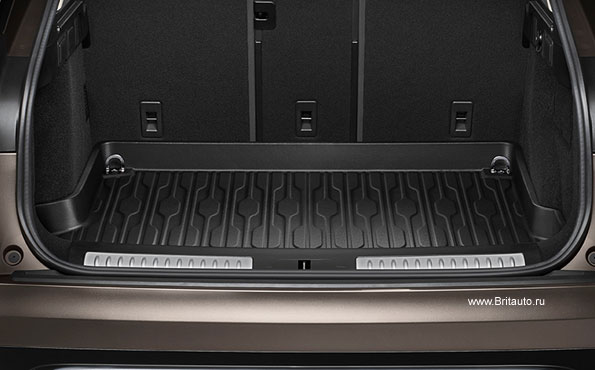 Гибкий водонепроницаемый поддон багажного отделения Range Rover Velar с тремя высокими краями.