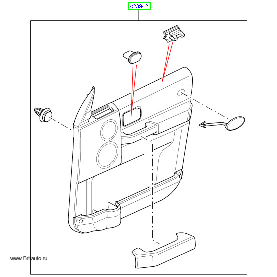 Обивка передней правой двери LR Discovery 3