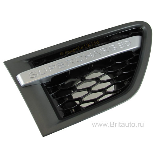 Правый боковой воздухозаборник autobiography range rover sport 2010 - 2013, черная решетка