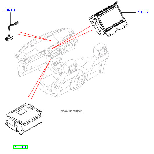 Навигация, cd/dvd - проигрыватель, радио на Range Rover Spoer 2010 - 2013