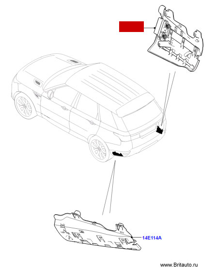 Картридж правый жестового управления, без рук, дверью багажного отделения Range Rover Sport 2014 - 2017 