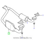 Выхлопная система discovery ii, с катализатором