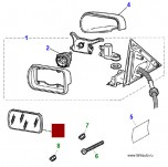 Зеркальный элемент заркала заднего вида наружнего Jaguar XJ, XK, S-Type и X-Type, на левую и правую стороны, выпуклый.