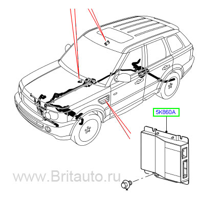 Блок управления подвеской с ace (control unit) на range rover sport 2010 - 2012