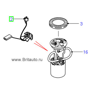 Датчик топливного бака в сборе land rover defender от 2007 г.в., на 110 базу.