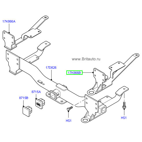 Усиление буксировочной балки range rover 2002 - 2012, правое