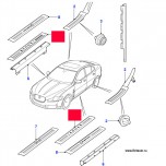 Накладка порога, передняя правая, Jaguar XF до 2015 м.г.
