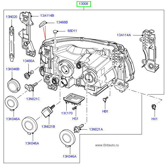 Фара правая на Range Rover Sport 2010 - 2013, адаптивный биксенон