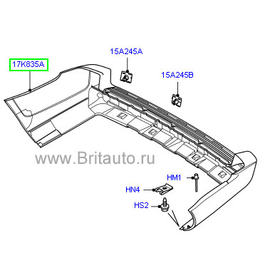 Бампер задний range rover 2010 - 2012