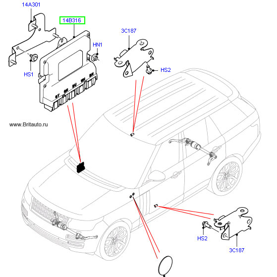 Модуль ecu управление системой активного стабилизатора Range Rover 2013 - 2016 и Range Rover Sport 2014 - 2016