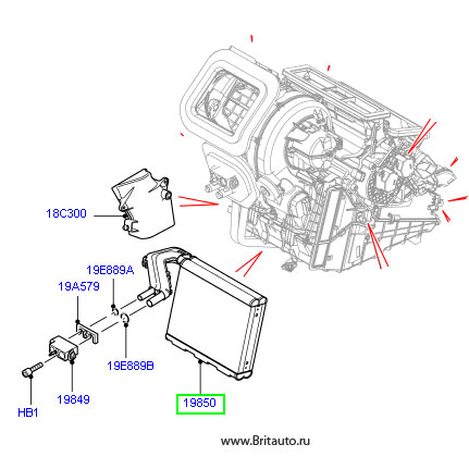 Испаритель отопителя / кондиционера LR Freelander и RR Evoque
