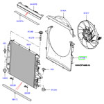 Кожух вентилятора охлаждения двигателя нижний lr discovery 3 и 4, range rover sport 2005 - 2013