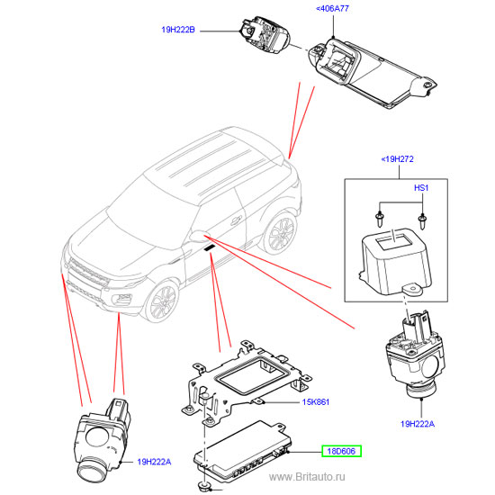 Модуль камер обеспечения системы видимости range rover sport 2014, range rover evoque и range rover 2013 all-new