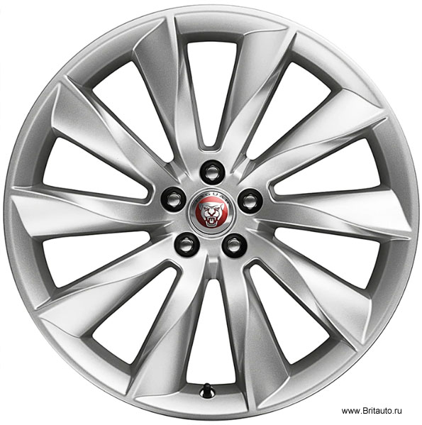 Колесный диск Jaguar F-Type 9J x R20, модель: Turbine, цвет: Sparkle Silver (светлый). Передний.