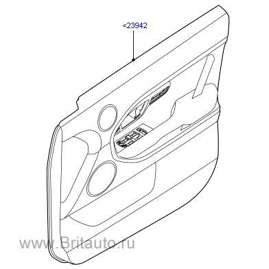 Панель отделки (обивка) левой двери range rover evoque