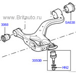 Рычаг передней подвески нижний левый в сборе Range Rover Sport 2005 - 2009, на 3,6Л дизель