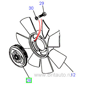 Муфта вентилятора land rover defender 1987 - 2006 и lr discovery i