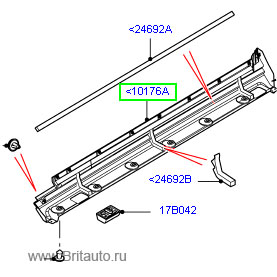 Накладка порога молдинг левый range rover 2010 - 2012